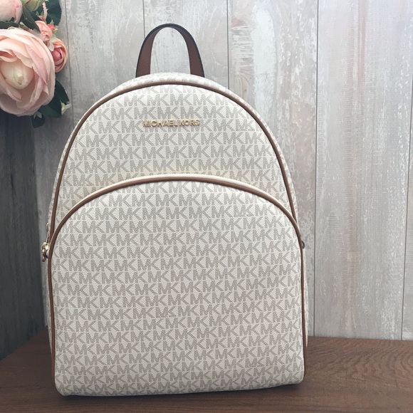 Michael Kors Abbey Large Backpack MiniLogo Vanilla - Picture 3 of 8